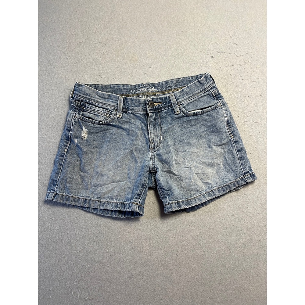 Old Navy Ultra Blue Denim Shorts Light Wash 100 Cotton Size 4 Womens